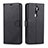 Leather Case Stands Flip Cover L03 Holder for Oppo A5 (2020) Black