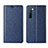 Leather Case Stands Flip Cover L03 Holder for Oppo F15 Blue