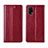 Leather Case Stands Flip Cover L03 Holder for Realme V15 5G Red Wine