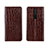 Leather Case Stands Flip Cover L03 Holder for Xiaomi Redmi K30i 5G Brown