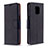 Leather Case Stands Flip Cover L03 Holder for Xiaomi Redmi Note 9 Pro Black