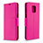 Leather Case Stands Flip Cover L03 Holder for Xiaomi Redmi Note 9 Pro Hot Pink