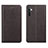 Leather Case Stands Flip Cover L04 Holder for Oppo K5 Brown