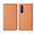 Leather Case Stands Flip Cover L04 Holder for Oppo Reno3 Pro Orange