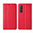 Leather Case Stands Flip Cover L04 Holder for Oppo Reno3 Pro Red