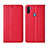 Leather Case Stands Flip Cover L04 Holder for Samsung Galaxy M11 Red