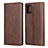 Leather Case Stands Flip Cover L04 Holder for Samsung Galaxy M40S Brown