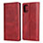 Leather Case Stands Flip Cover L04 Holder for Samsung Galaxy M40S Red