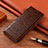 Leather Case Stands Flip Cover L04 Holder for Xiaomi Mi 11 Lite 4G Brown