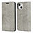 Leather Case Stands Flip Cover L05 Holder for Apple iPhone 15 Plus Gray