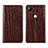 Leather Case Stands Flip Cover L05 Holder for Google Pixel 4a Brown