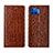 Leather Case Stands Flip Cover L05 Holder for Motorola Moto One 5G Light Brown