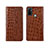 Leather Case Stands Flip Cover L05 Holder for Oppo A53 Light Brown