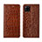 Leather Case Stands Flip Cover L05 Holder for Samsung Galaxy A42 5G Light Brown