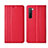 Leather Case Stands Flip Cover L06 Holder for Oppo F15 Red