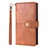 Leather Case Stands Flip Cover L06 Holder for Samsung Galaxy S20 Plus Brown