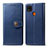 Leather Case Stands Flip Cover L06 Holder for Xiaomi POCO C3 Blue