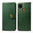 Leather Case Stands Flip Cover L06 Holder for Xiaomi POCO C3 Green