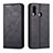 Leather Case Stands Flip Cover L07 Holder for Samsung Galaxy A20s Black