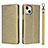 Leather Case Stands Flip Cover L08 Holder for Apple iPhone 13 Gold