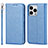 Leather Case Stands Flip Cover L08 Holder for Apple iPhone 14 Pro Blue