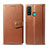 Leather Case Stands Flip Cover L08 Holder for Huawei Nova Lite 3 Plus Brown