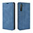 Leather Case Stands Flip Cover L08 Holder for Oppo K5 Blue