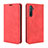Leather Case Stands Flip Cover L08 Holder for Oppo K5 Red