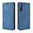 Leather Case Stands Flip Cover L08 Holder for Realme X2 Blue