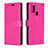 Leather Case Stands Flip Cover L08 Holder for Samsung Galaxy A21s Hot Pink