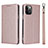 Leather Case Stands Flip Cover L09 Holder for Apple iPhone 12 Pro Max Rose Gold