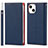 Leather Case Stands Flip Cover L09 Holder for Apple iPhone 13 Blue