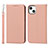 Leather Case Stands Flip Cover L10 Holder for Apple iPhone 13 Rose Gold