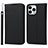 Leather Case Stands Flip Cover L10 Holder for Apple iPhone 15 Pro Max Black