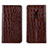 Leather Case Stands Flip Cover L10 Holder for Xiaomi Redmi 8 Brown