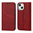 Leather Case Stands Flip Cover L11 Holder for Apple iPhone 13 Mini Red