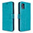 Leather Case Stands Flip Cover L11 Holder for Samsung Galaxy A51 5G Cyan