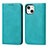 Leather Case Stands Flip Cover L14 Holder for Apple iPhone 13 Mini Sky Blue