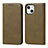 Leather Case Stands Flip Cover L14 Holder for Apple iPhone 15 Gray