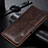 Leather Case Stands Flip Cover L14 Holder for Samsung Galaxy M21s Brown