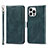 Leather Case Stands Flip Cover L15 Holder for Apple iPhone 13 Pro Blue