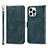 Leather Case Stands Flip Cover L15 Holder for Apple iPhone 14 Pro Blue
