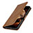 Leather Case Stands Flip Cover L15 Holder for Apple iPhone 15 Brown