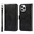 Leather Case Stands Flip Cover L15 Holder for Apple iPhone 15 Pro Max Black