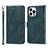 Leather Case Stands Flip Cover L15 Holder for Apple iPhone 15 Pro Max Blue