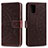 Leather Case Stands Flip Cover L15 Holder for Samsung Galaxy A51 5G Brown