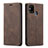 Leather Case Stands Flip Cover L15 Holder for Samsung Galaxy M31 Brown