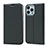 Leather Case Stands Flip Cover L18 Holder for Apple iPhone 14 Pro Black