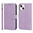 Leather Case Stands Flip Cover L19 Holder for Apple iPhone 13 Clove Purple