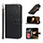 Leather Case Stands Flip Cover L19 Holder for Apple iPhone 14 Pro Black